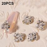20 accessori per adesivi per unghie con diamanti impilati per gioielli per unghie (H522 grande bianco)