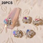 20 accessori per adesivi per unghie con diamanti impilati gioielli per unghie (H525 piccolo AB)