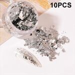 10 PCS K oro stagnola decorazione unghie smalto adesivo adesivo (02 argento)