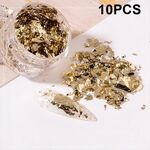 10 pezzi K oro stagnola decorazione unghie adesivo adesivo smalto per unghie (04 oro chiaro)