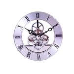 Orologio al quarzo trasparente in metallo Orologio con ingranaggi Accessori fai da te Movimento argento 86 mm