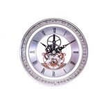 Orologio al quarzo trasparente in metallo Orologio con ingranaggi Accessori fai-da-te 148 mm Testa dell'orologio in argento