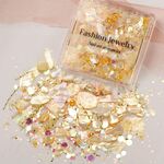 3 Scatole Decorazioni per unghie Conchiglia Paillettes Gioielli per unghie (01 Oro)