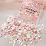 3 scatole decorazioni per unghie conchiglia paillettes gioielli per unghie (02 rosa pesca)