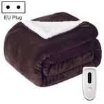 Coperta riscaldante elettrica con controllo della temperatura intelligente, dimensioni: 130x180 cm Spina europea (marrone bianco)
