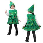 Abito natalizio per ragazze Abiti da ballo per esibizioni sull'albero di Natale, dimensioni: 120 cm (verde)