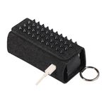 Per IQOS ILUMA Pentagram Rivet Leather Texture Flip Custodia per sigaretta elettronica con gancio (Denim nero + punte nere)