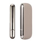 Per IQOS ILUMA Scomparto di ricarica per portasigarette in silicone con coperchio laterale (marrone chiaro)