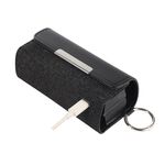 Per IQOS ILUMA Custodia portatile per sigaretta elettronica a colori contrastanti con anello per appenderla (nero + denim nero)