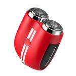 Rasoio elettrico impermeabile IPX7 a doppia rasatura portatile Wet and Dry (rosso)