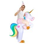 Abbigliamento gonfiabile per bambole in poliestere 3D per dinosauri di Halloween, taglia:S (80-120 cm) (Unicorno colorato)