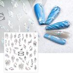 TH-1094 10 pezzi Adesivo posteriore trasparente satinato Adesivo per nail art sbavato abbronzante