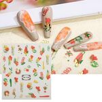 TH-1100 10 pezzi Adesivo posteriore trasparente satinato Adesivo per nail art sbavato abbronzante