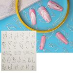 TH-1107 10 pezzi Adesivo posteriore trasparente satinato Adesivo per nail art sbavato abbronzante
