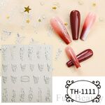 TH-1111 10 pezzi Adesivo posteriore trasparente satinato Adesivo per nail art sbavato abbronzante