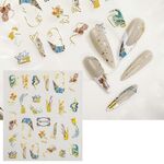 TH-1112 10 pezzi Adesivo posteriore trasparente satinato Adesivo per nail art sbavato abbronzante