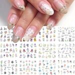 5pcs adesivi per nail art piccoli adesivi acchiappasogni freschi (BN2521-2532)