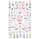 10pcs 3D Adesivo Farfalla Retro Colore Rosa Nail Art Sticker (F-624)