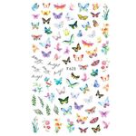 10pcs 3D Adesivo Farfalla Retro Colore Rosa Nail Art Sticker (F-625)