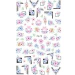 10pcs 3D Adesivo Farfalla Retro Colore Rosa Nail Art Sticker (F-673)