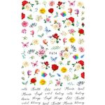 10pcs 3D Adesivo Farfalla Retro Colore Rosa Nail Art Sticker (F-674)