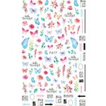 10pcs 3D Adesivo Farfalla Retro Colore Rosa Nail Art Sticker (F-677)