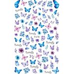 10pcs 3D Adesivo Farfalla Retro Rosa Color Nail Art Sticker (F-678)
