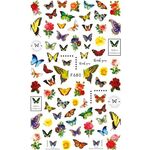 10pcs 3D Adesivo Farfalla Retro Rosa Color Nail Art Sticker (F-680)