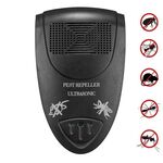 LI-3110 Repellente per topi elettronico ad ultrasuoni Repellente per insetti intelligente per uso domestico, stile: spina europea (nero)