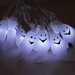 Stringa di luce decorativa colorata per atmosfera di Halloween Cartoon da 3 m e 20 LED (fantasma bianco)