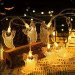 Colorato 3m 20LED LED Halloween Cartoon Atmosfera Decorativa Stringa di luce Decorazione natalizia Puntelli (Trasparente Grande Fantasma)