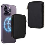 HS-005 MagSafe Borsa magnetica per carte con cerniera Adesivo posteriore per cellulare (nero)