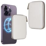 HS-005 MagSafe Borsa magnetica per carte con cerniera Adesivo posteriore per cellulare (bianco)