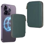 HS-005 MagSafe Borsa magnetica per carte con cerniera Adesivo posteriore per cellulare (verde)