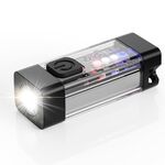 Torcia LED COB a luce bianca da 3 W, mini torcia portachiavi multifunzionale