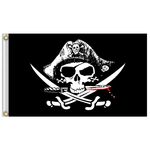 60x90 cm Bar Casa stregata Pirata Scheletro Bandiera Halloween Panno da appendere, Stile: Cappello Coltello e forchetta