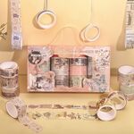 Set di nastri Washi da 20 rotoli/scatola con animali artistici e fiori, adesivi per album fai da te, stile: serie di diari retrò
