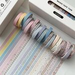 Set di nastri Washi sottili divisi, 20 rotoli/scatola, 0,7 cm x 3 m, adesivi per album fai da te (Kawai)