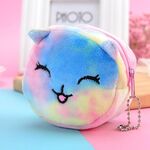Mini borsa portatile colorata rotonda in peluche portamonete con rossetto e cavo dati, stile: coniglio