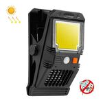 E-SMARTER W7104-2 Lampada da parete solare COB con clip Lampada antizanzare Lampada portatile con sensore corporeo Lampada da giardino esterna