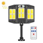 E-SMARTER W796-4 Lampada da parete per cortile a induzione solare Lampada da esterno intelligente con telecomando