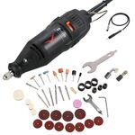 VICOVER Set di smerigliatrici elettriche piccole a velocità regolabile con penna per intaglio della giada, strumento per lucidare, spina europea, modello: 40 pezzi + albero morbido