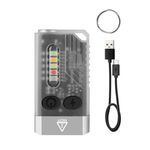 Portachiavi portatile V10 Mini torcia luminosa ricaricabile tramite USB (bianco)