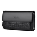 WEIXIER W129 Pochette antifurto da uomo con fibbia magnetica Portafoglio multi-carta di grande capacità (nero)