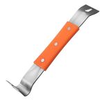 RUITOOL Leva in acciaio inox Raschietto multiuso Decorazione per lavorazione del legno Chiodatrice antiscivolo (arancione)