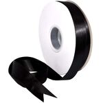 Nastro in poliestere da 2,5 cm x 91 m, per confezioni regalo, decorazioni per torte e matrimoni, colore: nero 030