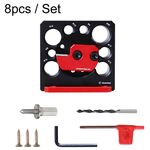RUITOOL 8 pezzi / set regolabile 8-foro trapano arrotondatori strumenti fai da te lavorazione del legno, colore: rosso e nero