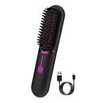 Pettine lisciante per capelli senza fili con carica USB (nero)