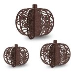 3 pezzi/set decorazione da tavolo per feste di Halloween a forma di zucca (marrone)
