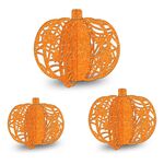 3 pezzi/set decorazione da tavolo per feste di Halloween a forma di zucca (arancione)